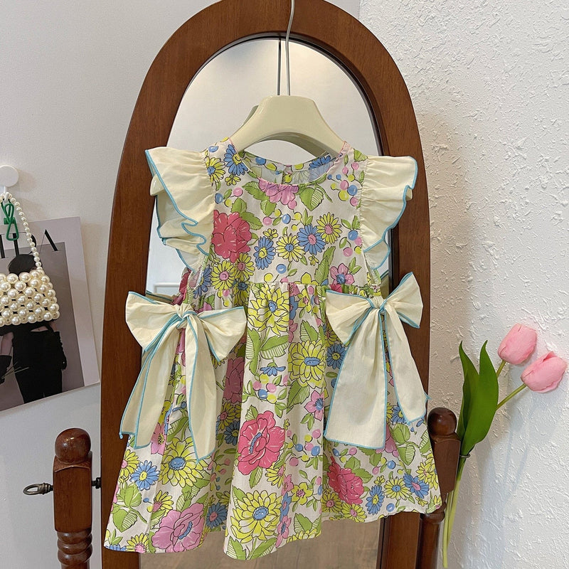 babies and kids Clothing "Sonja" Ruffled Floral Print Dress -The Palm Beach Baby