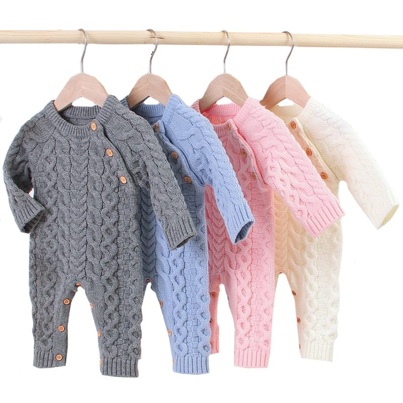 babies and kids Clothing "Sweet in Knit" Cable Knit Baby's Romper -The Palm Beach Baby