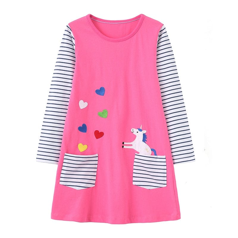 babies and kids Clothing T202303 / 2T / CN Fun-Themed Girl's Casual Dress - 10 Designs -The Palm Beach Baby