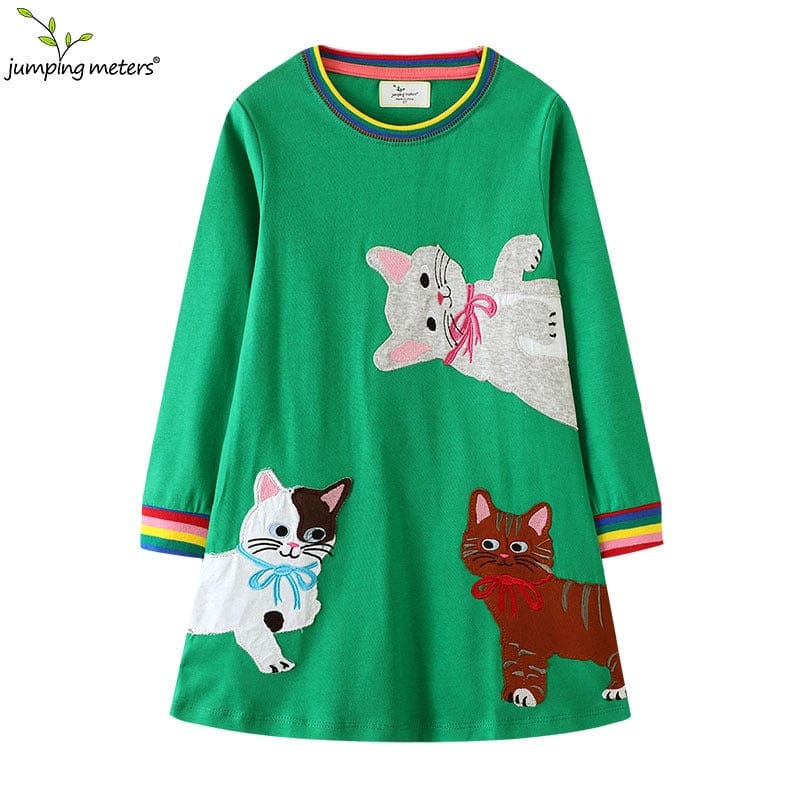 babies and kids Clothing T7819 cats / 2T / China School-Themed Girls Dress -The Palm Beach Baby
