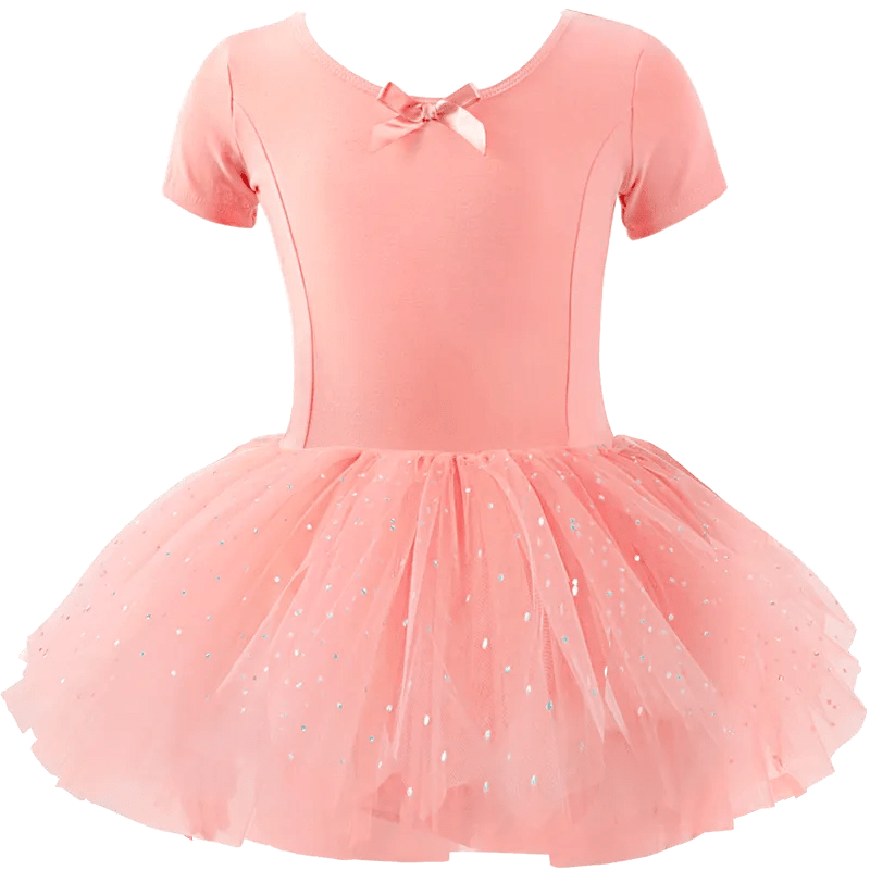 babies and kids Clothing V back short sleeves 1 / 105 101cm to 105cm "Little Ballerina" Girls Ballet Dresses - Short-Sleeved -The Palm Beach Baby