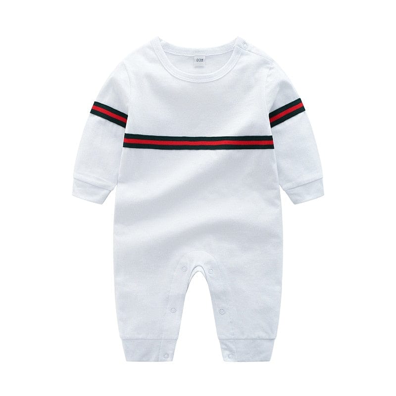 babies and kids Clothing White / 0-3M "Ellis" Sporty Romper -The Palm Beach Baby
