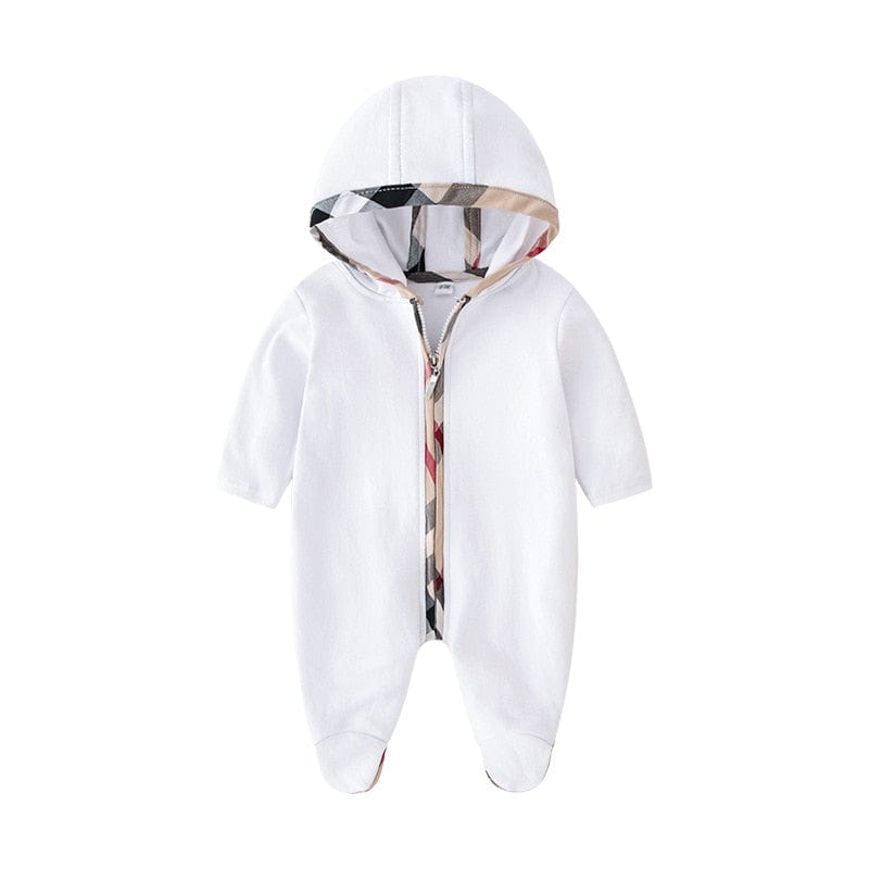 babies and kids Clothing white 1 / 0-3M "Morgan" Baby's Cotton Romper -The Palm Beach Baby