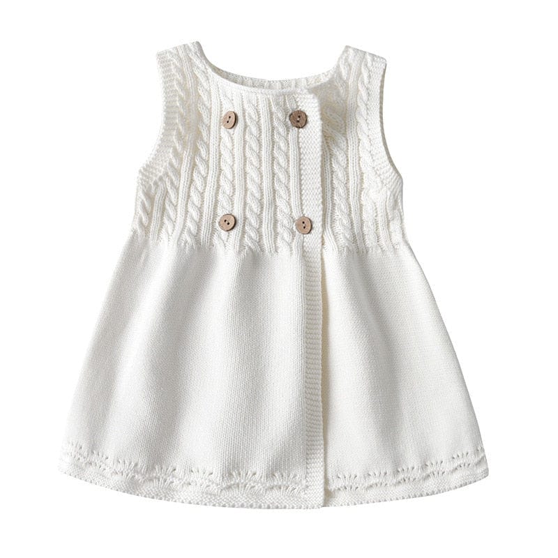 babies and kids Clothing White / 18-24M 90 "Samantha" Sweater Knit Jumper Dress -The Palm Beach Baby