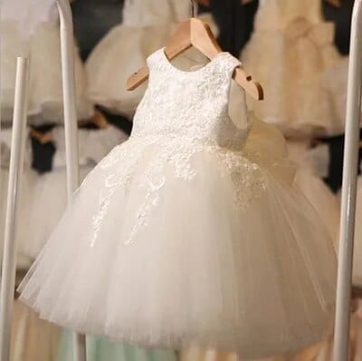 babies and kids Clothing white / 80CM "Eliana" Lace Tulle Dress - 3 Colors -The Palm Beach Baby