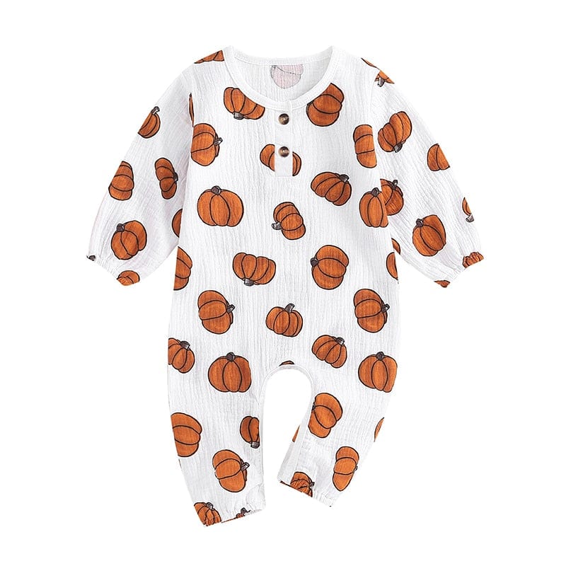 babies and kids Clothing White-C / 0-6Months "Pumpkin Baby" Baby's Romper -The Palm Beach Baby