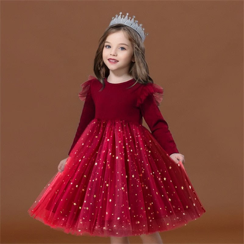babies and kids Clothing "Winter" Star-Studded Voile Dress -The Palm Beach Baby