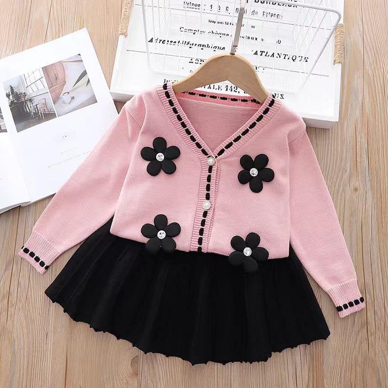 'Vanessa' Knit Skirt Set for Girls - 3 Chic Colors - The Palm Beach Baby
