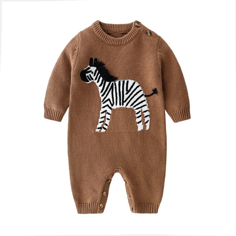 babies and kids Clothing "Zebra Baby" Cozy Warm Knitted Romper -The Palm Beach Baby
