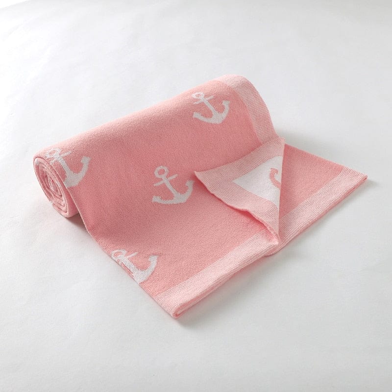 baby blanket 82W670-4 1 "Anchors Away" Cotton Baby Blanket -The Palm Beach Baby