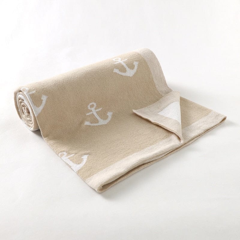 baby blanket 82W670-4 3 "Anchors Away" Cotton Baby Blanket -The Palm Beach Baby