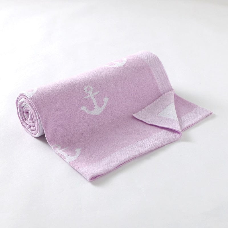 baby blanket 82W670-4 4 "Anchors Away" Cotton Baby Blanket -The Palm Beach Baby