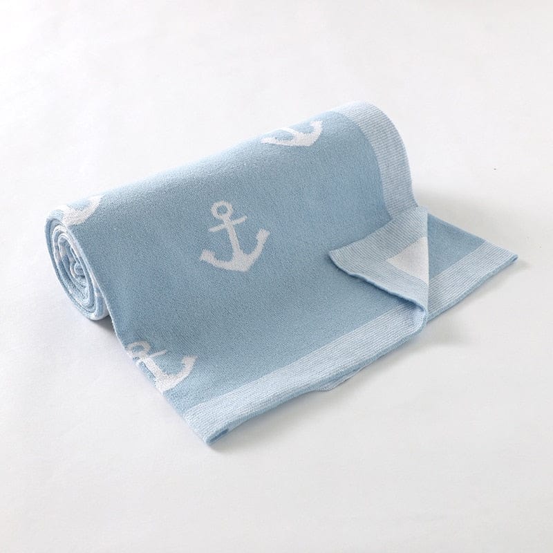 baby blanket 82W670-4 5 "Anchors Away" Cotton Baby Blanket -The Palm Beach Baby