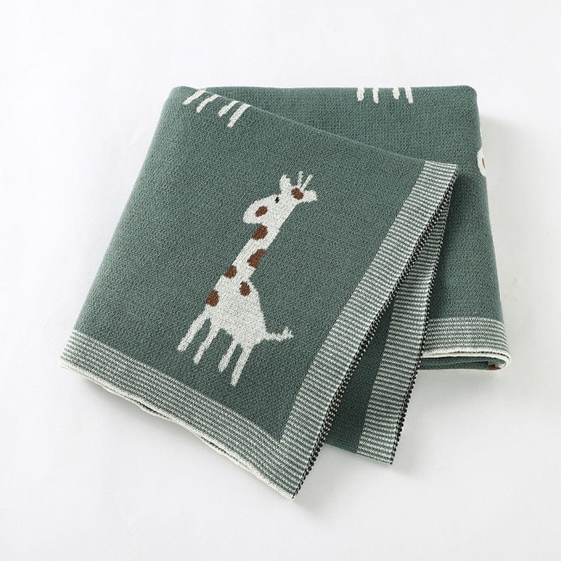 baby blanket 82W876-4 4 Children's Giraffe Print Woven Blanket -The Palm Beach Baby
