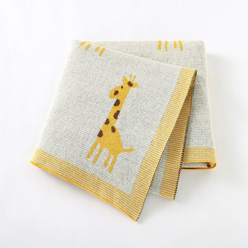 baby blanket 82W876-4 5 Children's Giraffe Print Woven Blanket -The Palm Beach Baby