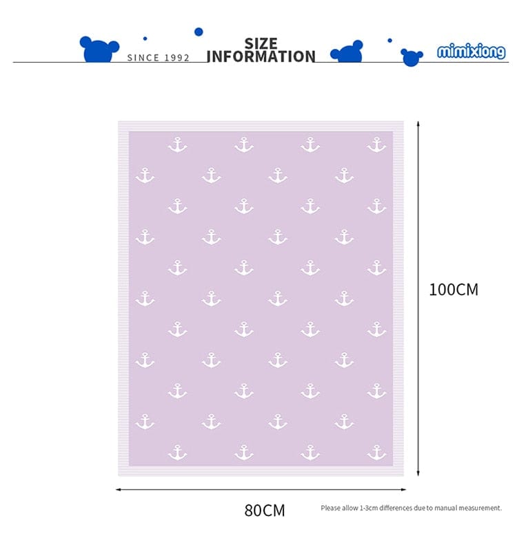 baby blanket "Anchors Away" Cotton Baby Blanket 100 x 80cm -The Palm Beach Baby