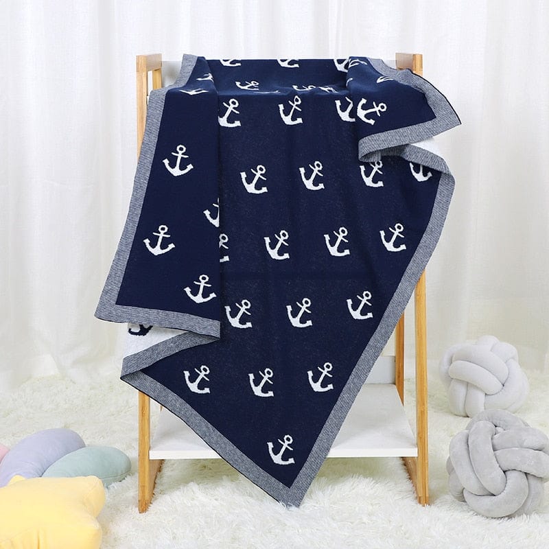 baby blanket "Anchors Away" Cotton Baby Blanket -The Palm Beach Baby
