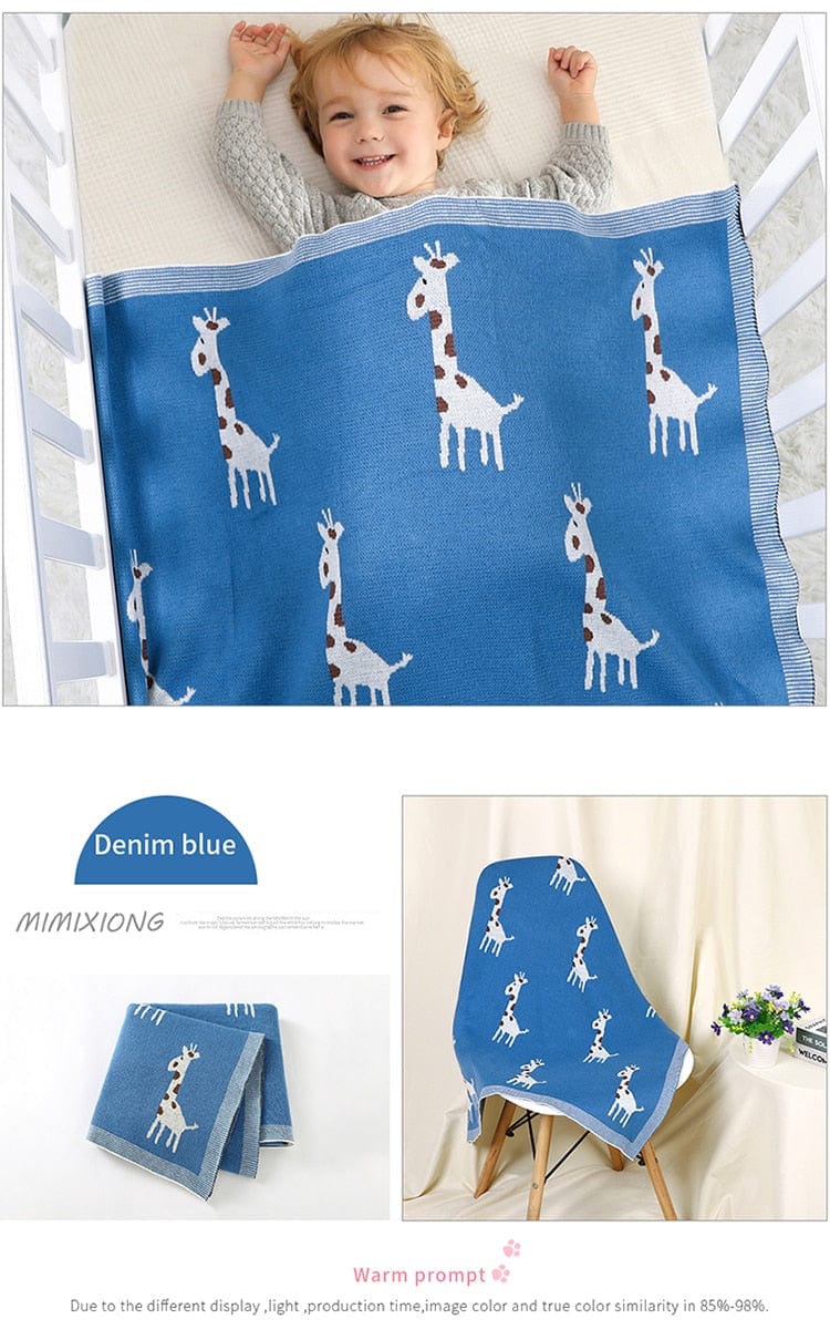 baby blanket Children's Giraffe Print Woven Blanket -The Palm Beach Baby