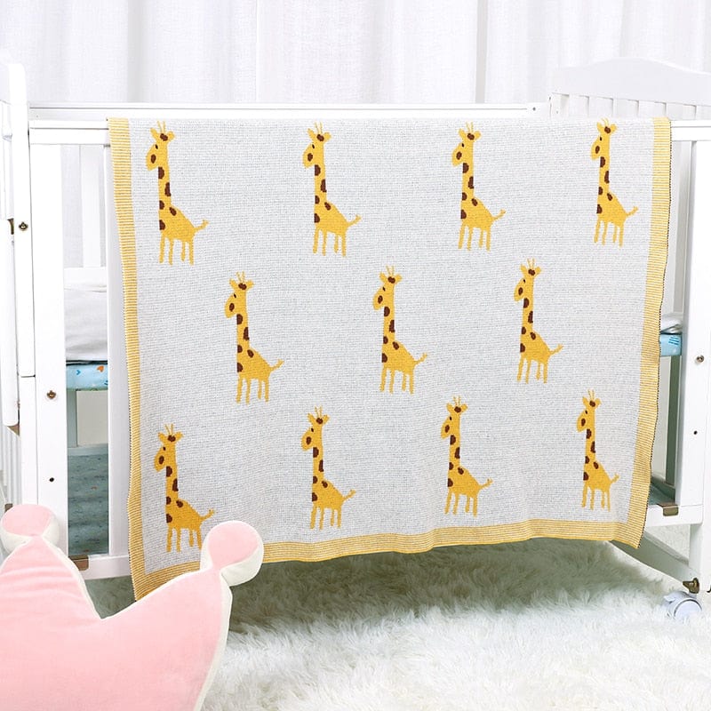 baby blanket Children's Giraffe Print Woven Blanket - 7 Colors -The Palm Beach Baby