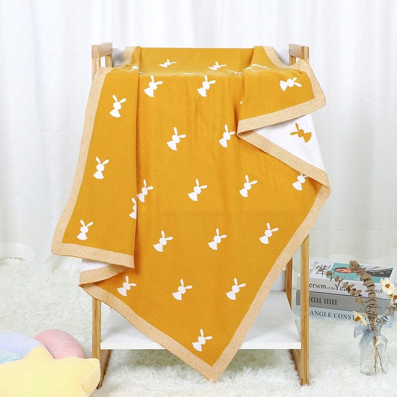 baby blanket Yellow Gold 82W669 7 "My Little Bunnies" Babies Blanket -The Palm Beach Baby