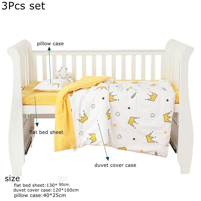 baby crib set 3PC Organic Cotton Baby Crib Bedding -The Palm Beach Baby