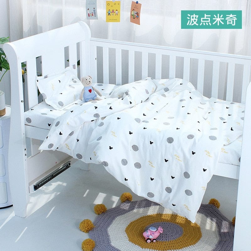 baby crib set 9-3pcs cot beddings / 120cm x 70cm 3PC Organic Cotton Baby Crib Bedding -The Palm Beach Baby