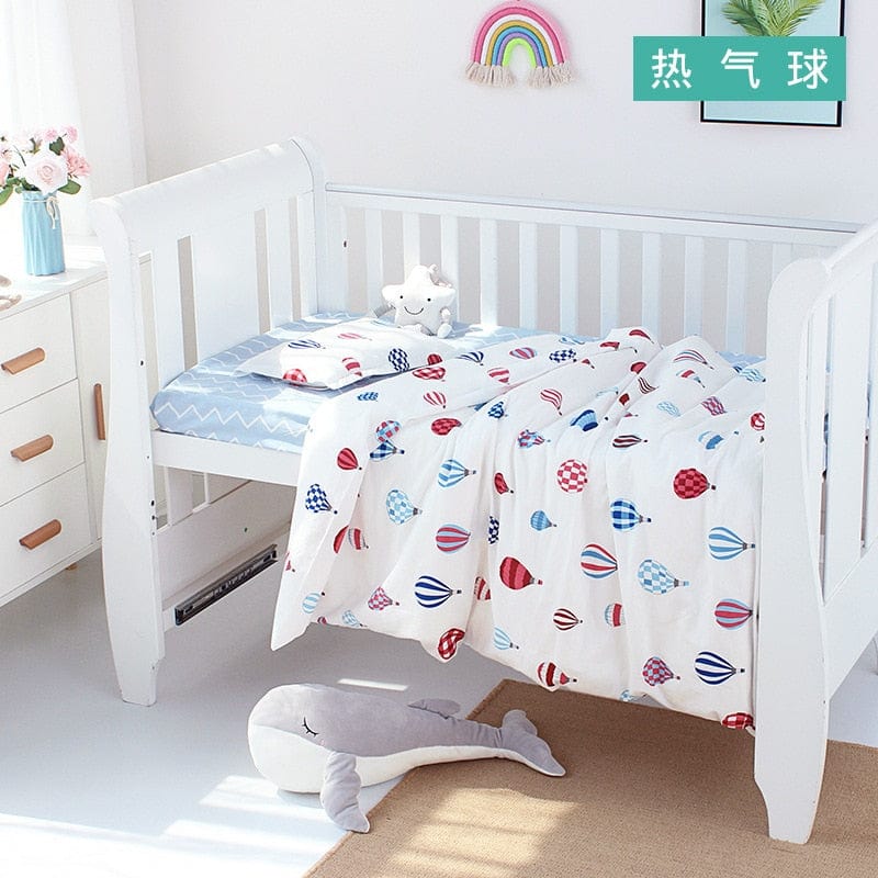 baby crib set hot air balloon / 120X100CM Baby-Inspired Print Crib Sets -The Palm Beach Baby