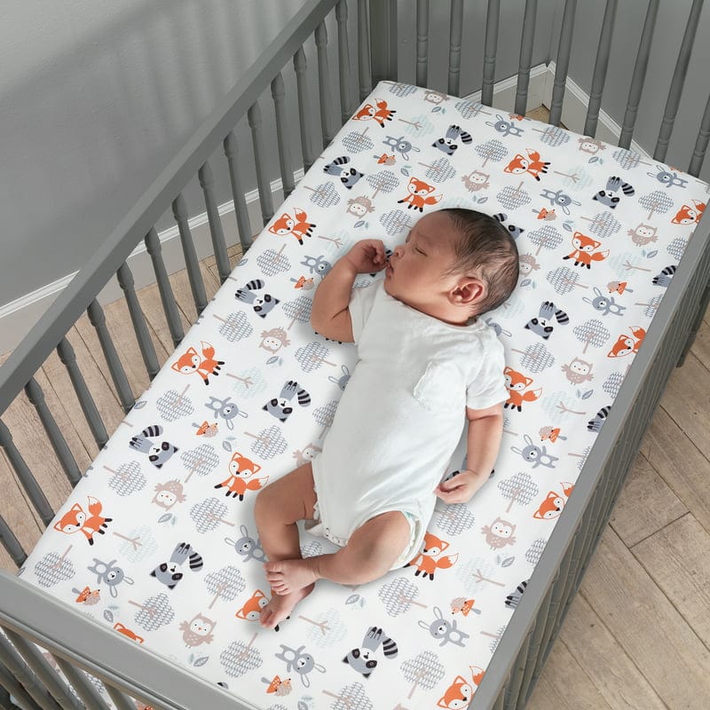 baby crib set none / United States / none "Woodland Animals" 3-Piece Animals Mint/Gray Crib Bedding Set -The Palm Beach Baby