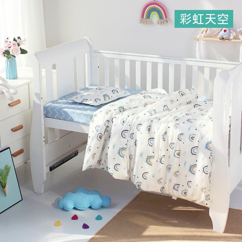 baby crib set RAINBOW SKY / 120X100CM Baby-Inspired Print Crib Sets -The Palm Beach Baby
