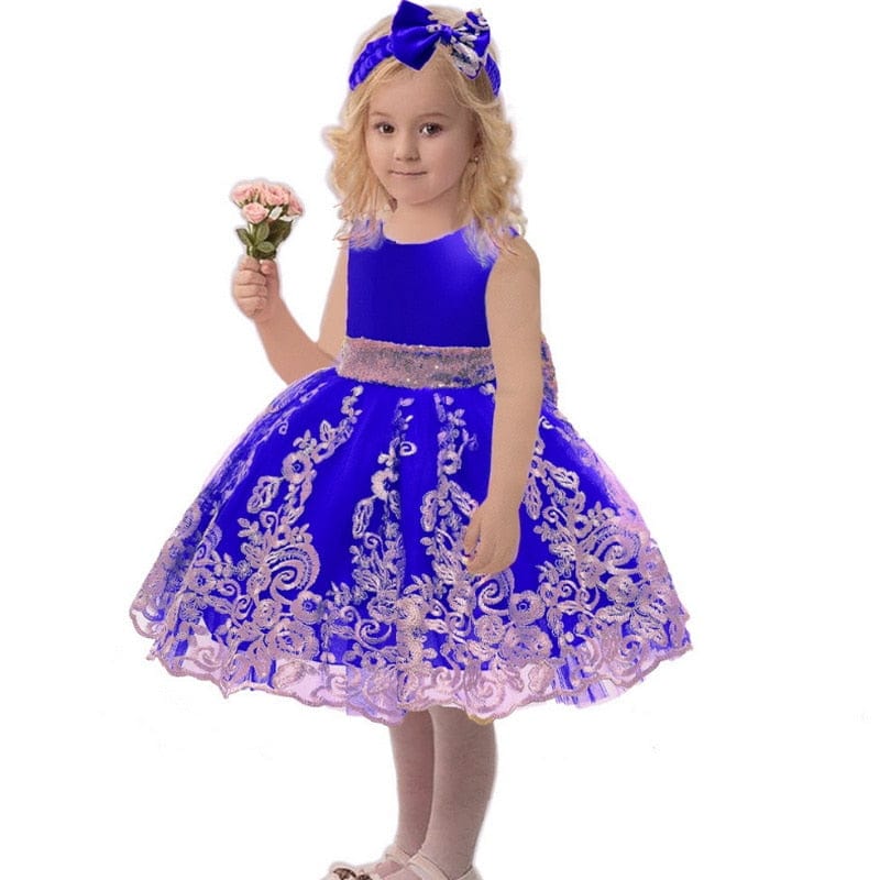Baby & Kids Apparel 60cm 3-6M / dark blue 1 / CN "Paisley" Special Occasion Party Dress -The Palm Beach Baby