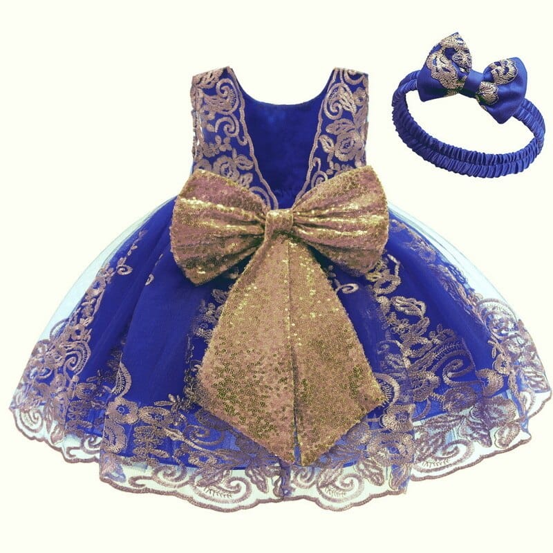 Baby & Kids Apparel 60cm 3-6M / dark blue 2 / CN "Paisley" Special Occasion Party Dress -The Palm Beach Baby