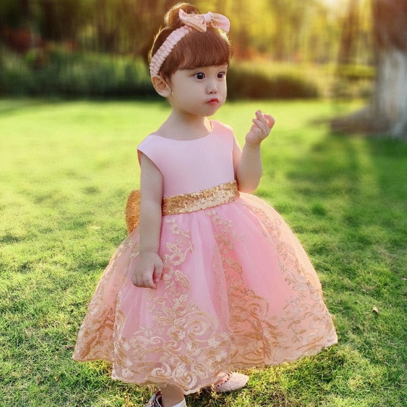 Baby & Kids Apparel 60cm 3-6M / pink 1 / CN "Paisley" Special Occasion Party Dress -The Palm Beach Baby