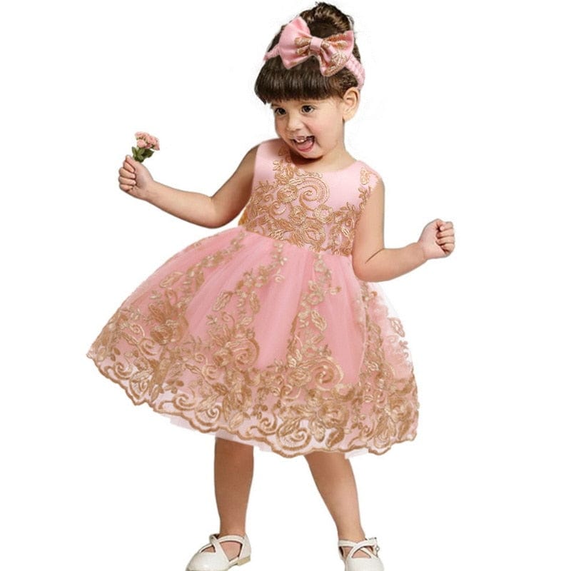 Baby & Kids Apparel 60cm 3-6M / pink 2 / CN "Paisley" Special Occasion Party Dress -The Palm Beach Baby