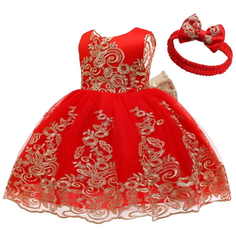 Baby & Kids Apparel 60cm 3-6M / red 2 / CN "Paisley" Special Occasion Party Dress -The Palm Beach Baby