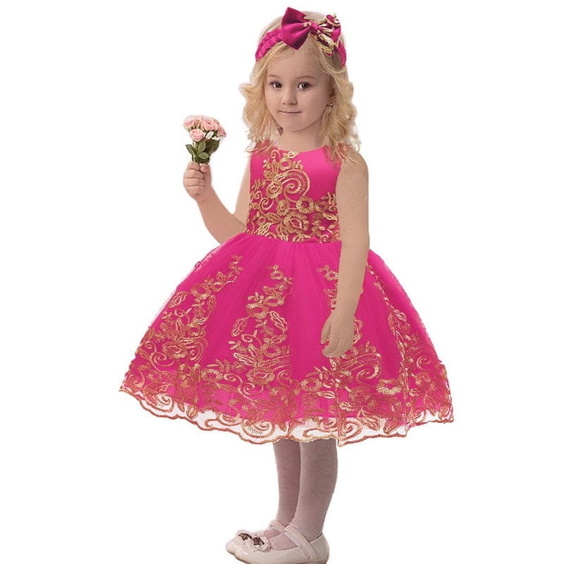 Baby & Kids Apparel 60cm 3-6M / rose red 1 / CN "Paisley" Special Occasion Party Dress -The Palm Beach Baby