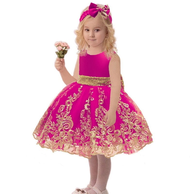 Baby & Kids Apparel 60cm 3-6M / rose red 2 / CN "Paisley" Special Occasion Party Dress -The Palm Beach Baby