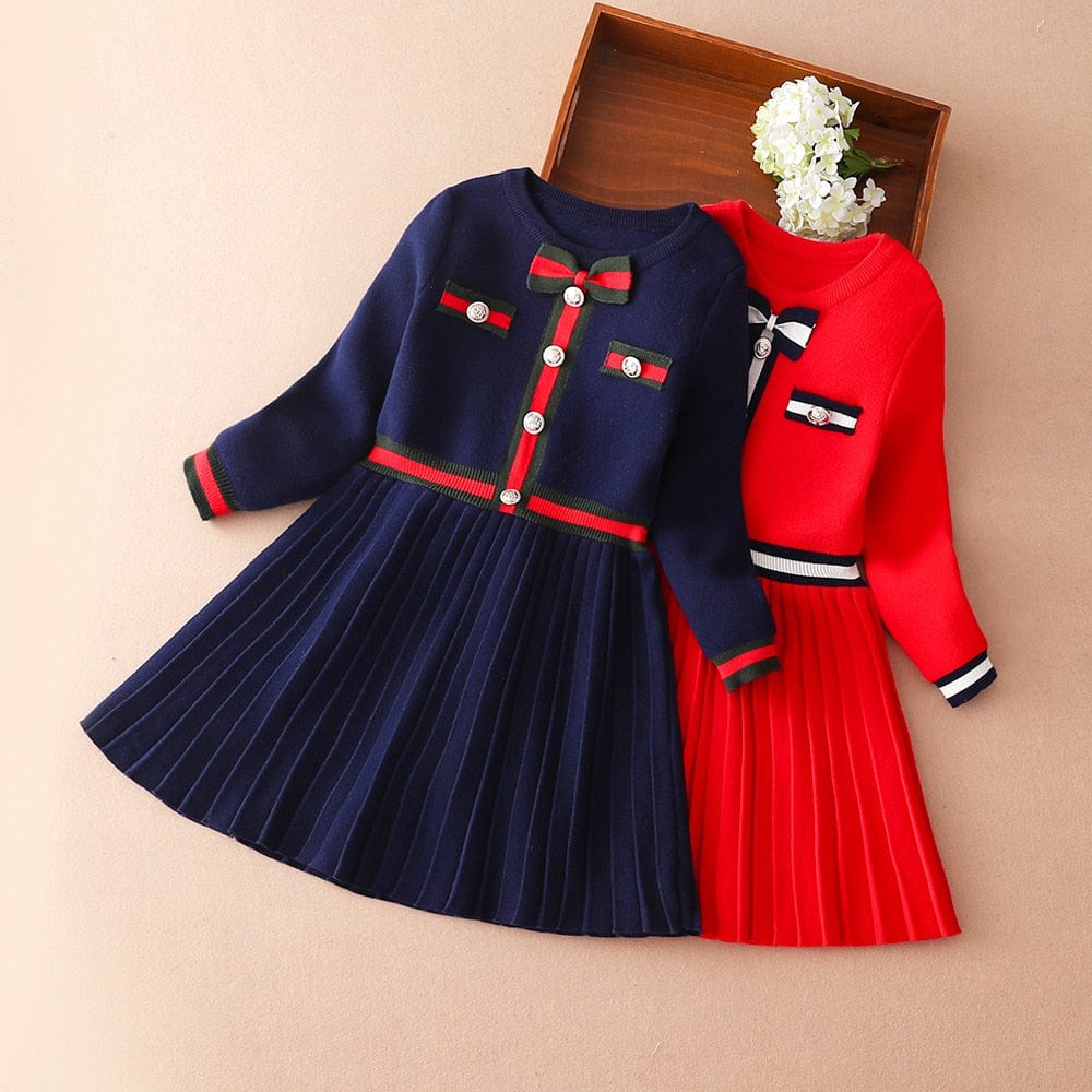 baby kids clothes "Abbie" Sweater Knit Dress - 2 Colors -The Palm Beach Baby