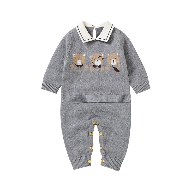 baby kids clothes HD82W1266 1 / 0-3M Copy of "Beary Sweet" Knit Romper and Matching Blanket -The Palm Beach Baby