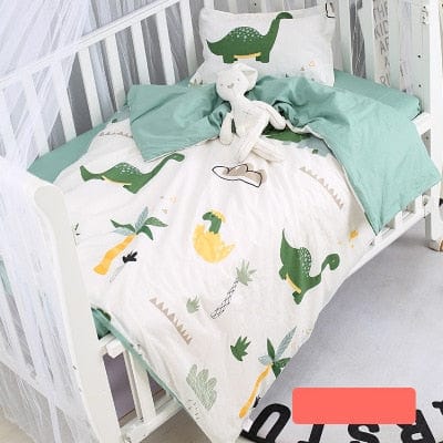 baby's crib bedding set Dinosaur / 130x100cm (3pcs) 3PC 100% Cotton Baby's Crib Bedding Set -The Palm Beach Baby