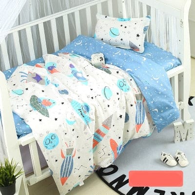 baby's crib bedding set Star baby / 130x100cm (3pcs) 3PC 100% Cotton Baby's Crib Bedding Set -The Palm Beach Baby
