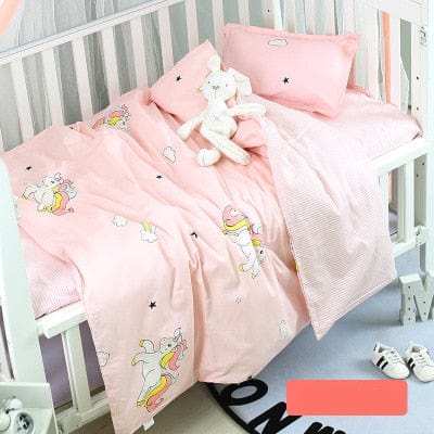 baby's crib bedding set Unicorn / 130x100cm (3pcs) 3PC 100% Cotton Baby's Crib Bedding Set -The Palm Beach Baby