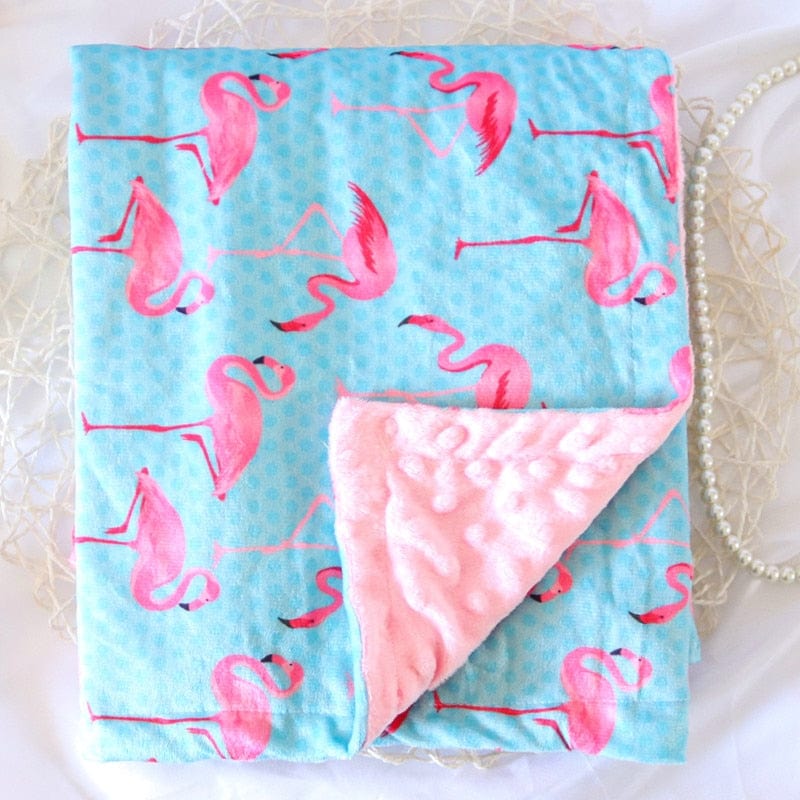 baby shower gift Flamingo / 75x120cm 29.5IN x 47IN Printed Ultra-Soft Baby Blanket -The Palm Beach Baby