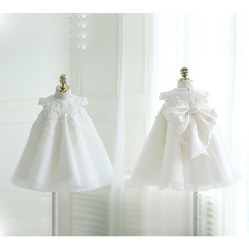 baptism dress "Iris" White Tulle Dress -The Palm Beach Baby