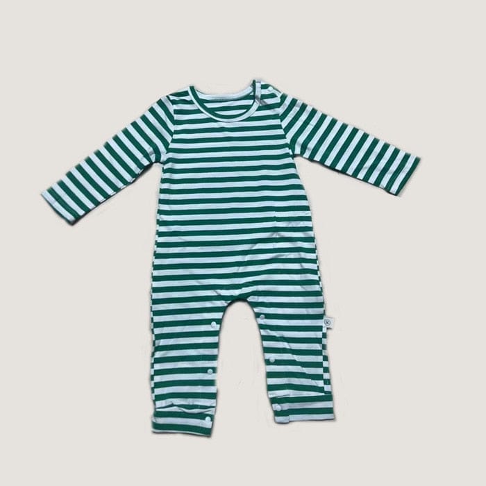 boys and girls clothes green stripe romper / 80 for 9-12m "Pumpkin Fun" Kid's Fall-Themed Outfit -The Palm Beach Baby
