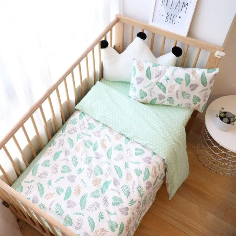 Nature-Inspired 3PC Baby Bedding Sets - Flat or Fitted Sheets - 4 Color Prints - The Palm Beach Baby