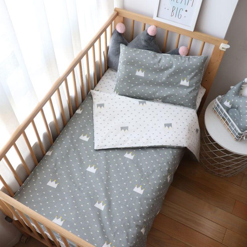 3PC Cotton Baby Bedding Set in Neutral Colors - Soft, Breathable & Cozy for All Seasons - The Palm Beach Baby