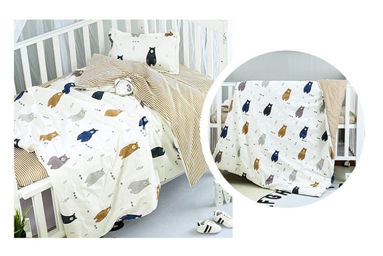 Nursury Crib Sets Colorful Printed Cotton 3PC Baby's Bedding Set - 5 Styles -The Palm Beach Baby
