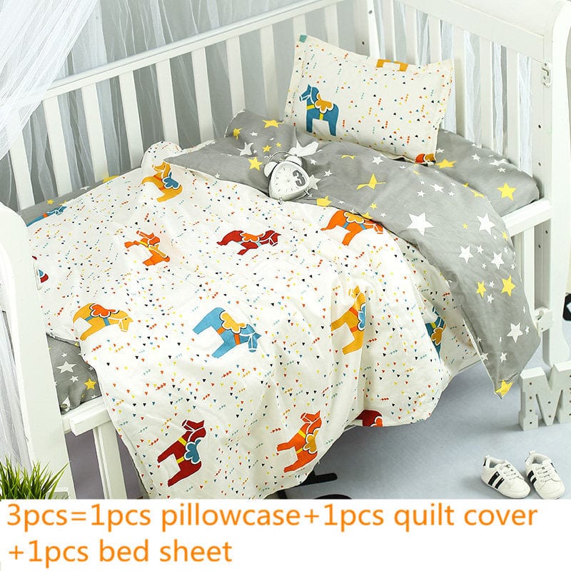 Nursury Crib Sets Cute Cotton 3PC Baby's Bedding Set -The Palm Beach Baby