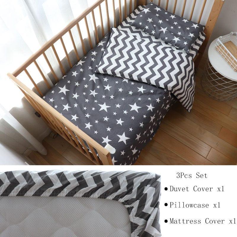 3PC Cotton Baby Bedding Set in Neutral Colors - Soft, Breathable & Cozy for All Seasons - The Palm Beach Baby