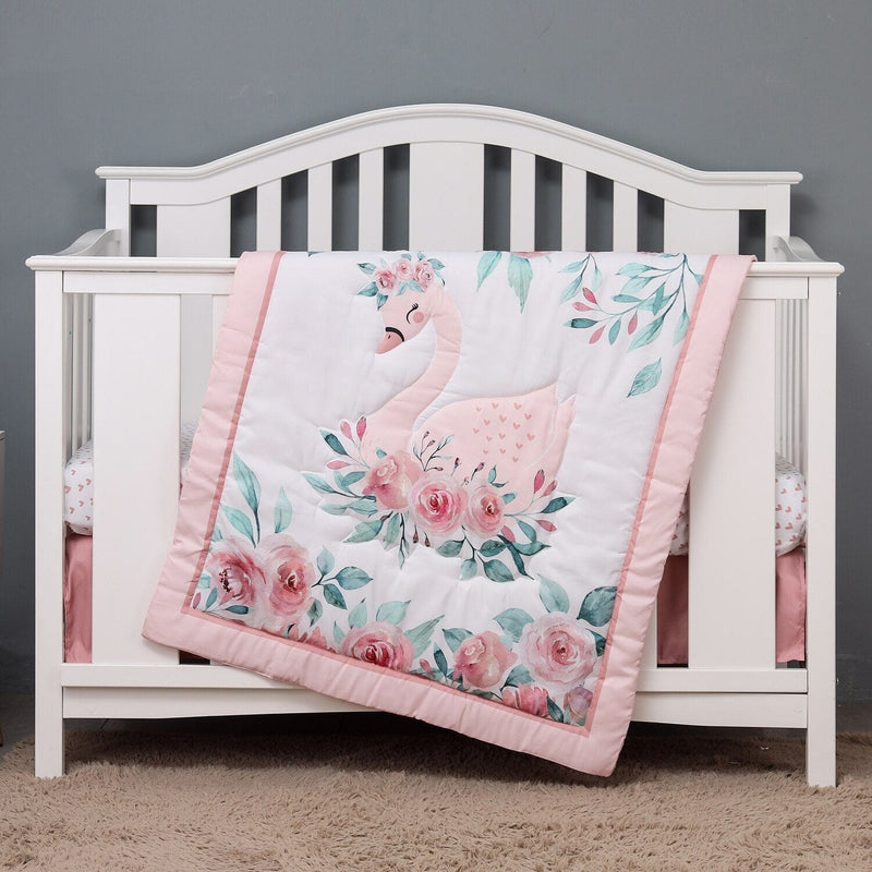 Swan 0408 "Animal Fun" 3PC Baby Crib Bedding Crib Set -The Palm Beach Baby